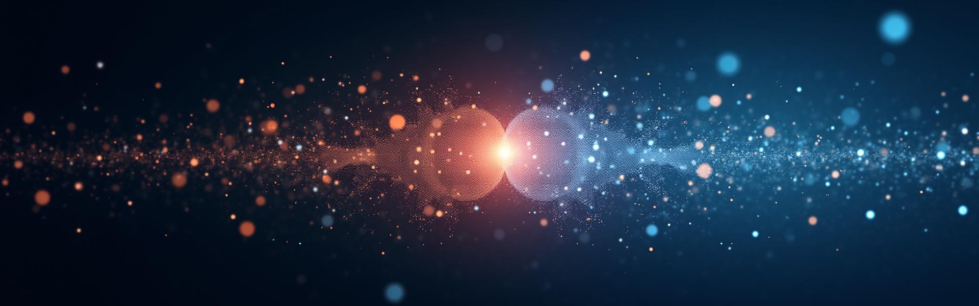 Abstrakte grafische Darstellung von unstrukturierten Daten, die von KI geordnet werden