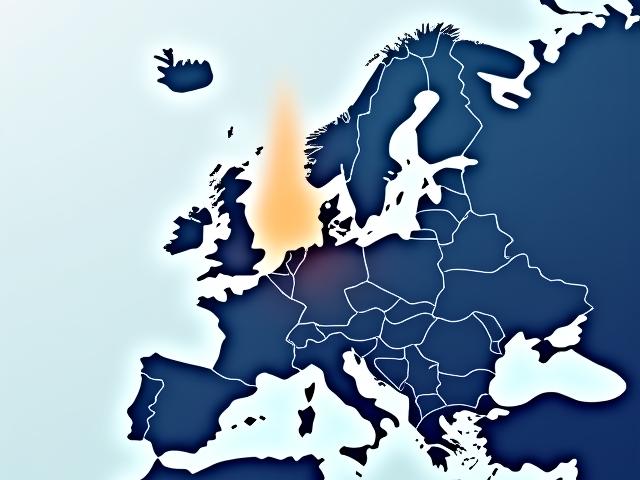 Grafik des EU AI Act Risiko-Pyramide mit Europa-Karte und Hinweis auf Regulierung